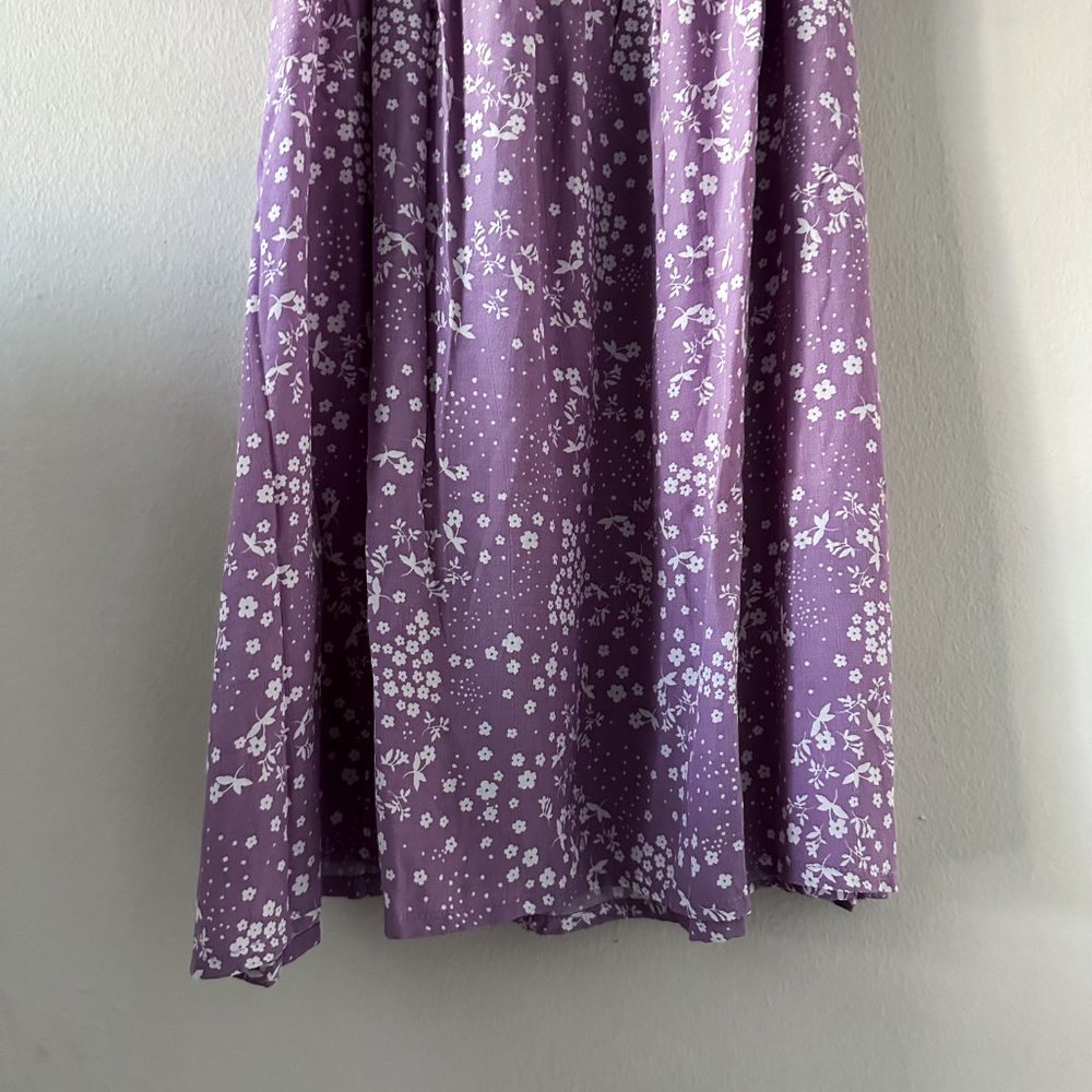Faithfull the Brand Francis Mini Dress Stevie Floral Lavender Size US6 Medium - Picture 4 of 9